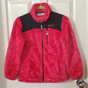 DKNY Pink Soft Fleece Zipper Front Jacket Girls (see pictures for measurements)